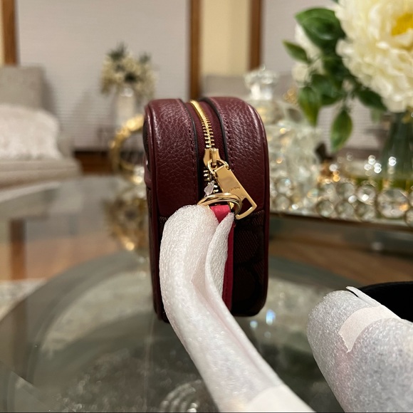 Coach Mini Dempsey Camera Bag In Signature Jacquard With Stripe And Coach Patch - Picture 8 of 11